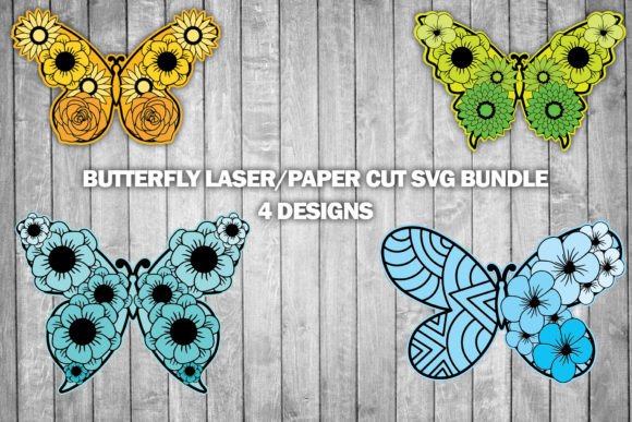 3D Laser Paper Cut Butterfly SVG Bundle