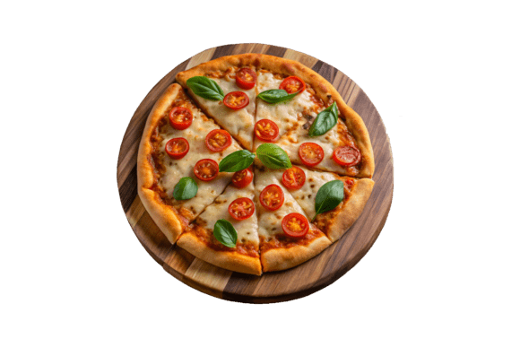 3D Pizza with Mushrooms and Asparagus: A Creative Culinary Design for Every Project