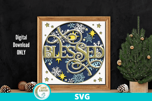BLESSED 3D Svg for Shadow Box: A Creative Way to Celebrate the Season