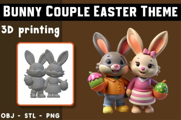 Bringing Spring to Life with the Bunny Couple Easter Theme 3D Model