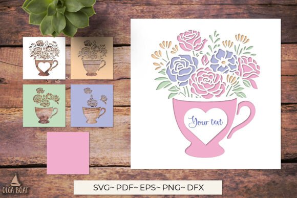 Crafting Depth and Emotion with the 3D Floral Teacup Heart SVG Layered Card