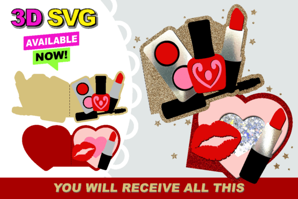 Elevate Your Papercrafts with a Premium Make Up Card 3D SVG Bundle