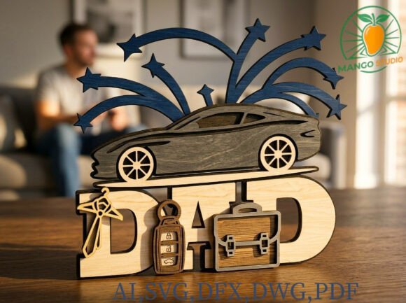Elevating Personal Gifting Through Precision: The 3D Layered Dad Car Laser Cut Design