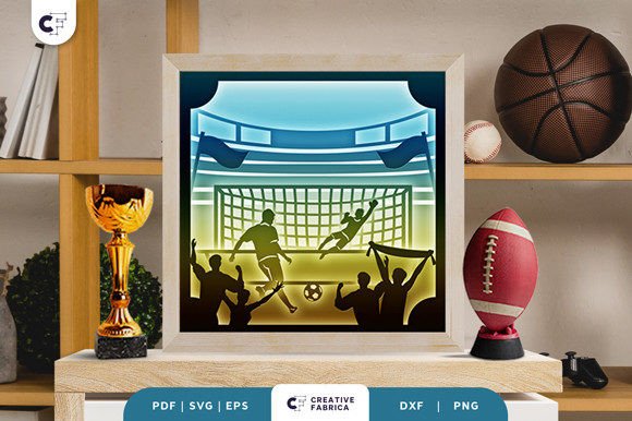 Football 3D Shadow Box Paper Cut