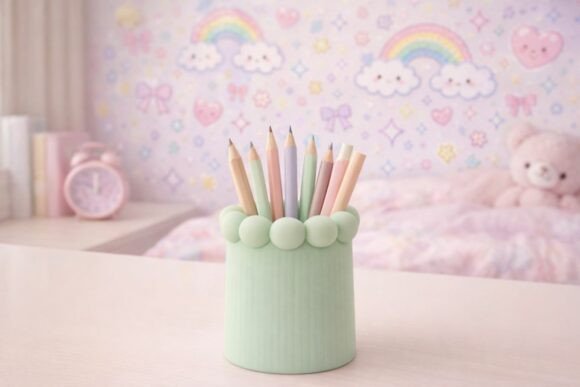 Modern 3D Printable Pen Holder Organizer