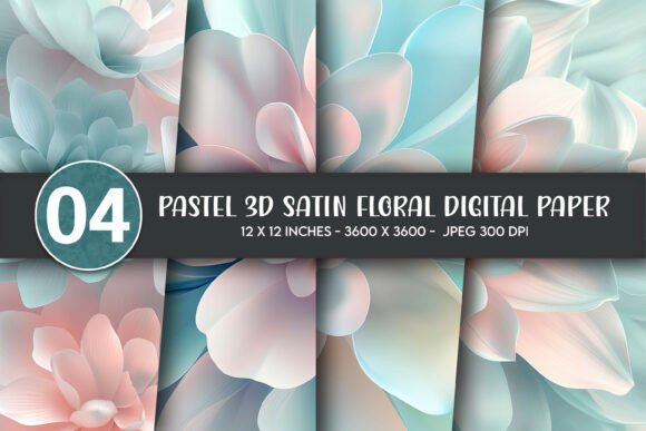 Pastel 3D Satin Floral Digital Paper: A Versatile Design for Creative Projects